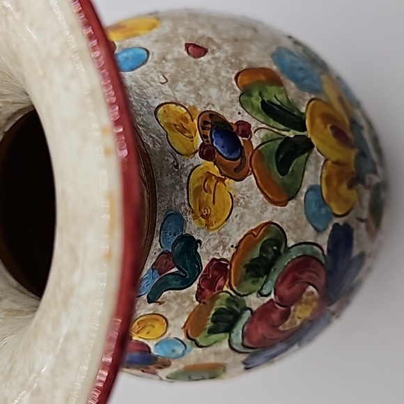 Signed Cassetta G. Colorful Floral Ceramic Vase Made In Italy - Picture 11 of 12
